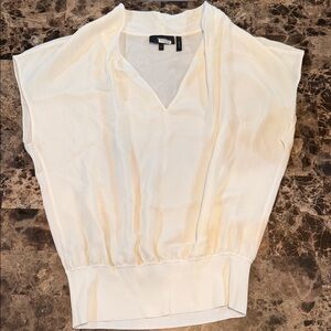 Theory Cream V-Neck Blouse